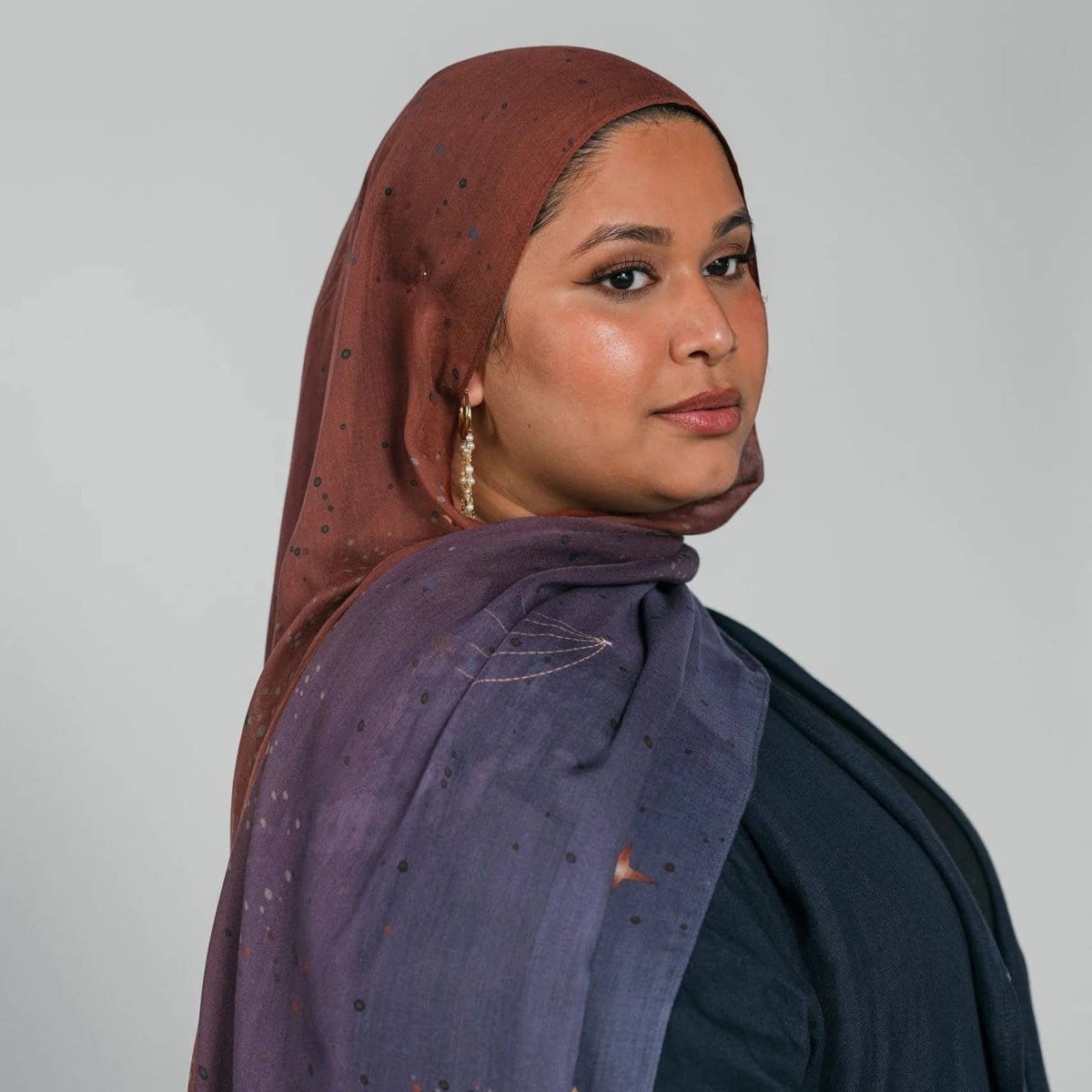 Celestial Sun & Galaxy Print Ombre Hijab Scarf(MH242) - A-1 Thread Vault