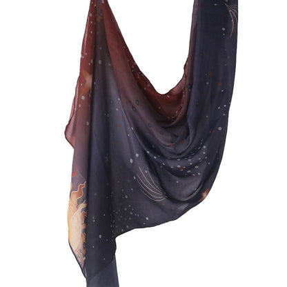 Celestial Sun & Galaxy Print Ombre Hijab Scarf(MH242) - A-1 Thread Vault