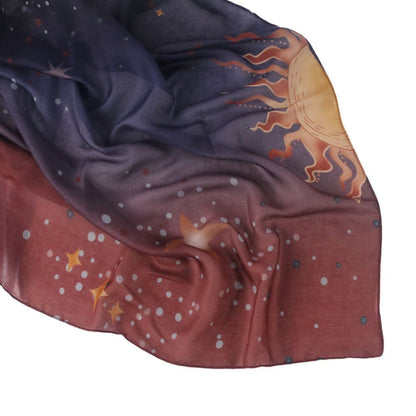 Celestial Sun & Galaxy Print Ombre Hijab Scarf(MH242) - A-1 Thread Vault