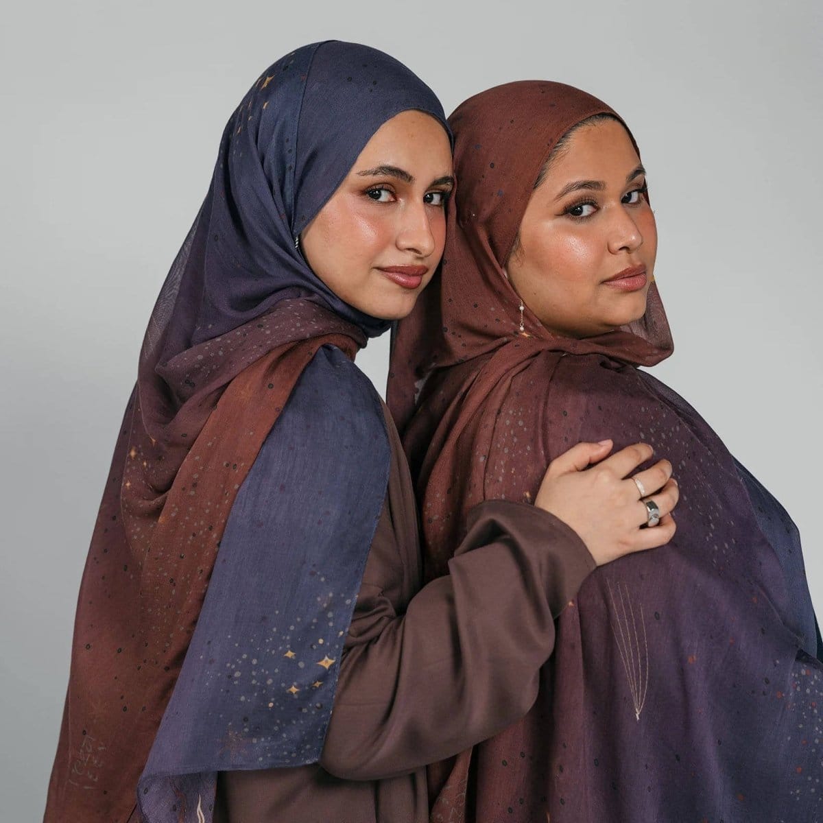 Celestial Sun & Galaxy Print Ombre Hijab Scarf(MH242) - A-1 Thread Vault
