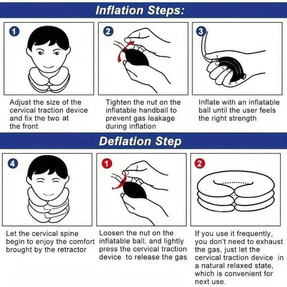 Cervical Neck Traction Device Inflatable Neck Stretcher - A-1 Thread Vault
