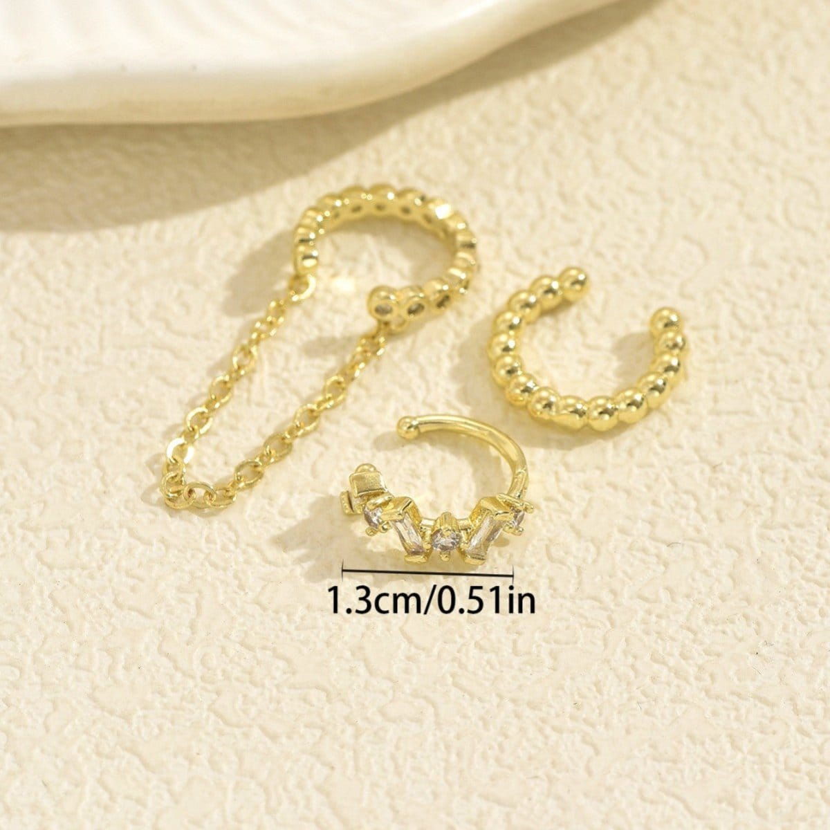 Chain Tassel Crystal Ear Cuff Set (MAC413) - A-1 Thread Vault