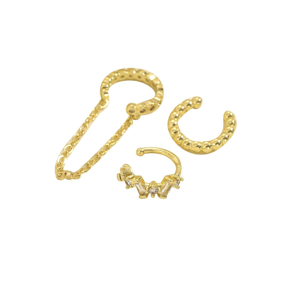 Chain Tassel Crystal Ear Cuff Set (MAC413) - A-1 Thread Vault