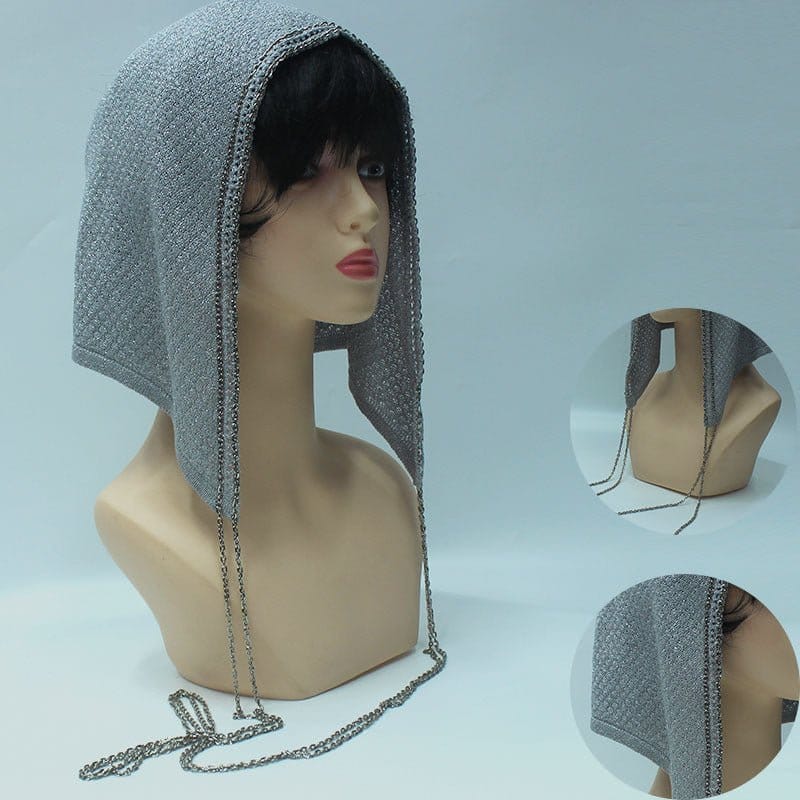 Chain Trim Hijab Cap | Sparkle Knit Balaclava with Chains(MAC375) - A-1 Thread Vault