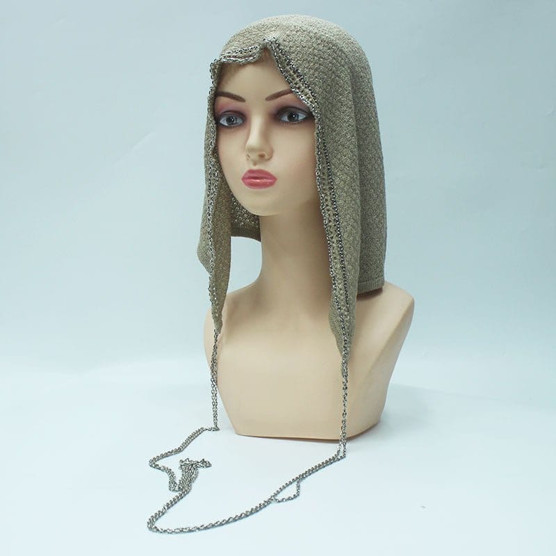 Chain Trim Hijab Cap | Sparkle Knit Balaclava with Chains(MAC375) - A-1 Thread Vault