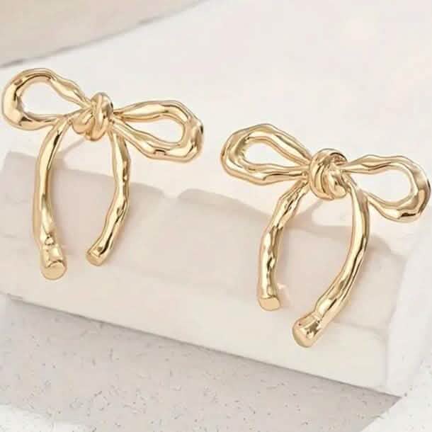 Chic Bowknot Ribbon Stud Earrings for Women - A-1 Thread Vault
