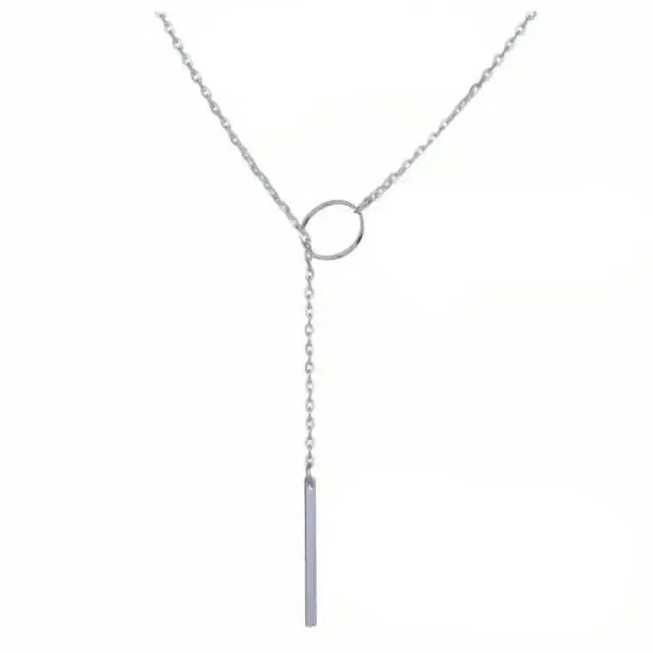 Chic Ethnic-Inspired Alloy Circle & Rod Pendant Necklace - A-1 Thread Vault