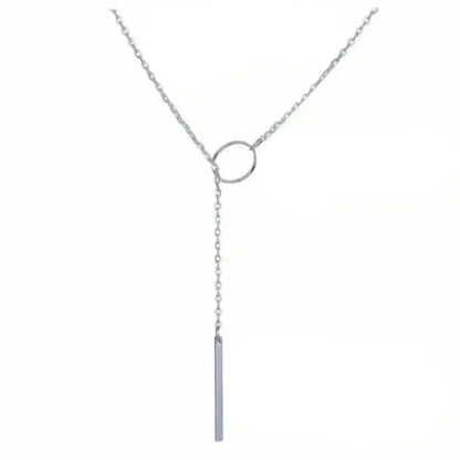 Chic Ethnic-Inspired Alloy Circle & Rod Pendant Necklace - A-1 Thread Vault