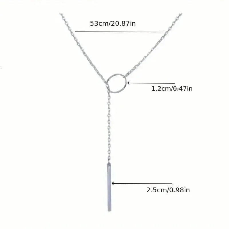 Chic Ethnic-Inspired Alloy Circle & Rod Pendant Necklace - A-1 Thread Vault