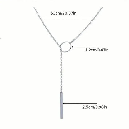 Chic Ethnic-Inspired Alloy Circle & Rod Pendant Necklace - A-1 Thread Vault