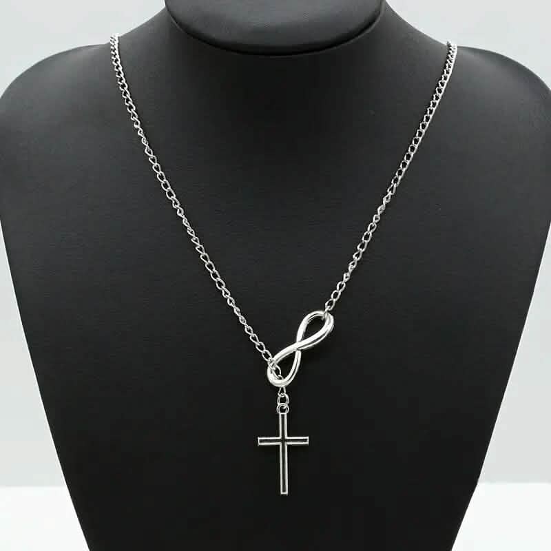 Chic Vintage-Inspired Infinity Cross Pendant Necklace - A-1 Thread Vault