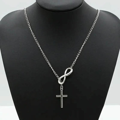 Chic Vintage-Inspired Infinity Cross Pendant Necklace - A-1 Thread Vault