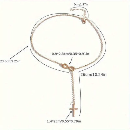 Chic Vintage-Inspired Infinity Cross Pendant Necklace - A-1 Thread Vault
