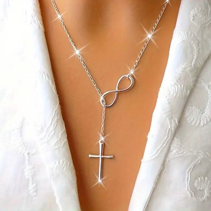 Chic Vintage-Inspired Infinity Cross Pendant Necklace - A-1 Thread Vault