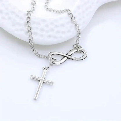Chic Vintage-Inspired Infinity Cross Pendant Necklace - A-1 Thread Vault