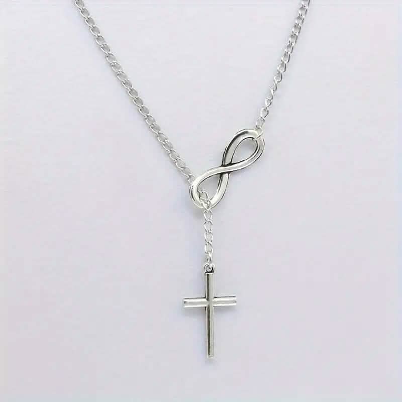 Chic Vintage-Inspired Infinity Cross Pendant Necklace - A-1 Thread Vault