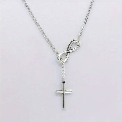 Chic Vintage-Inspired Infinity Cross Pendant Necklace - A-1 Thread Vault