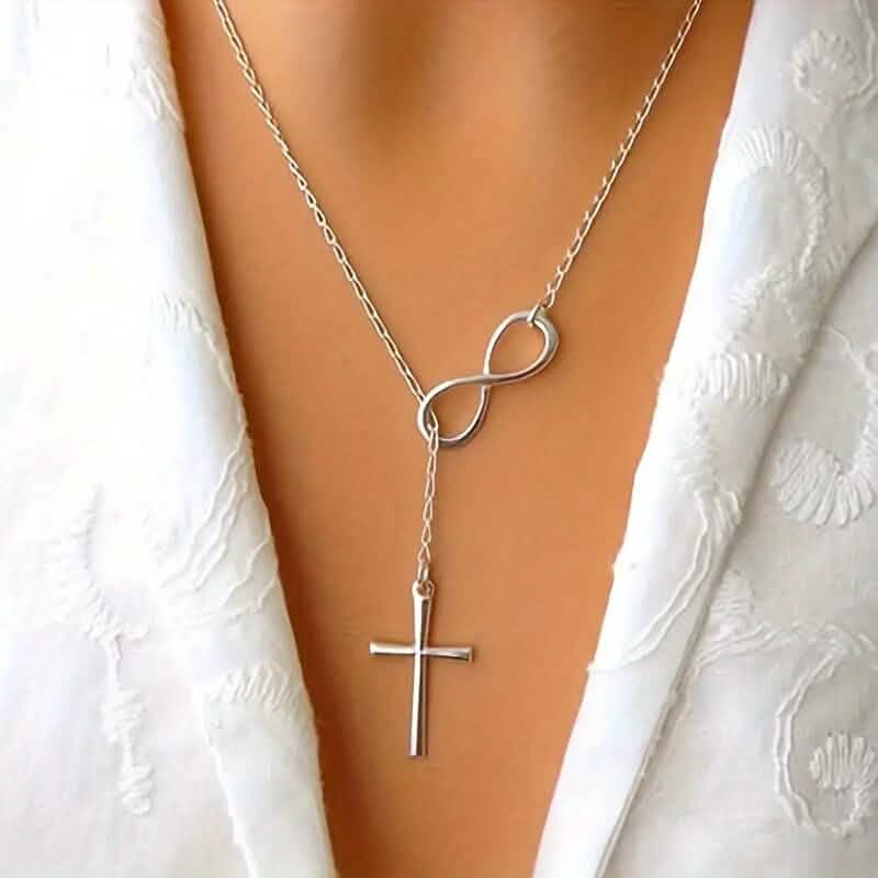 Chic Vintage-Inspired Infinity Cross Pendant Necklace - A-1 Thread Vault