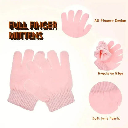 Children's Winter Knitted Wool Lining Warm Hat, Scarf, Glove Set For 2-5 Year Old Boys And Girls - A-1 Thread Vault