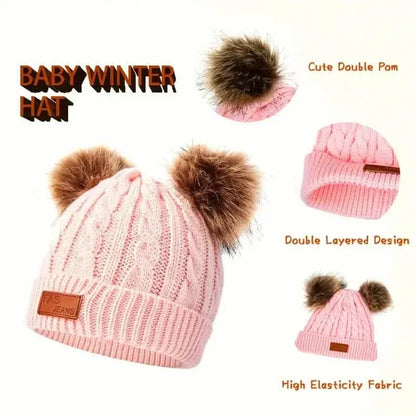Children's Winter Knitted Wool Lining Warm Hat, Scarf, Glove Set For 2-5 Year Old Boys And Girls - A-1 Thread Vault
