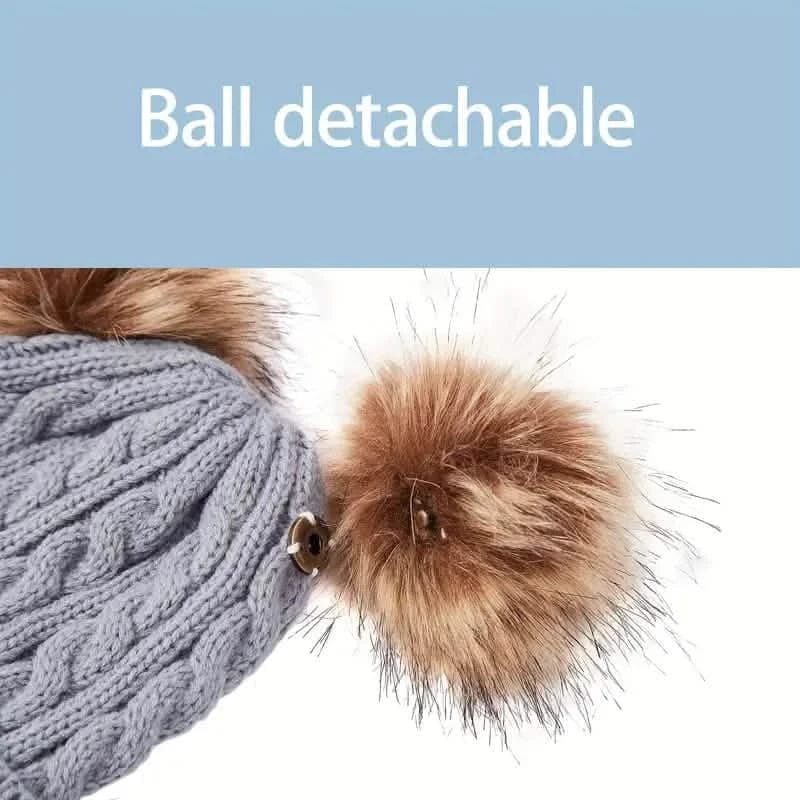 Children's Winter Knitted Wool Lining Warm Hat, Scarf, Glove Set For 2-5 Year Old Boys And Girls - A-1 Thread Vault