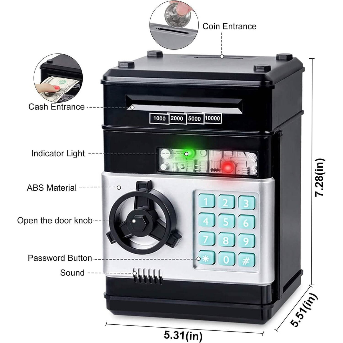 Children's Cartoon Password Box Piggy Bank - A-1 Thread Vault