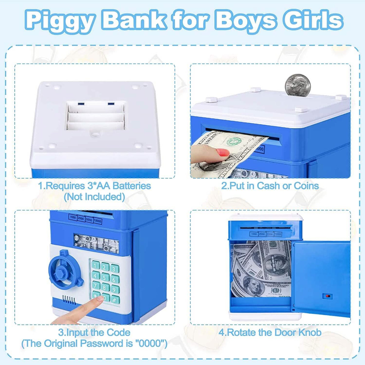 Children's Cartoon Password Box Piggy Bank - A-1 Thread Vault