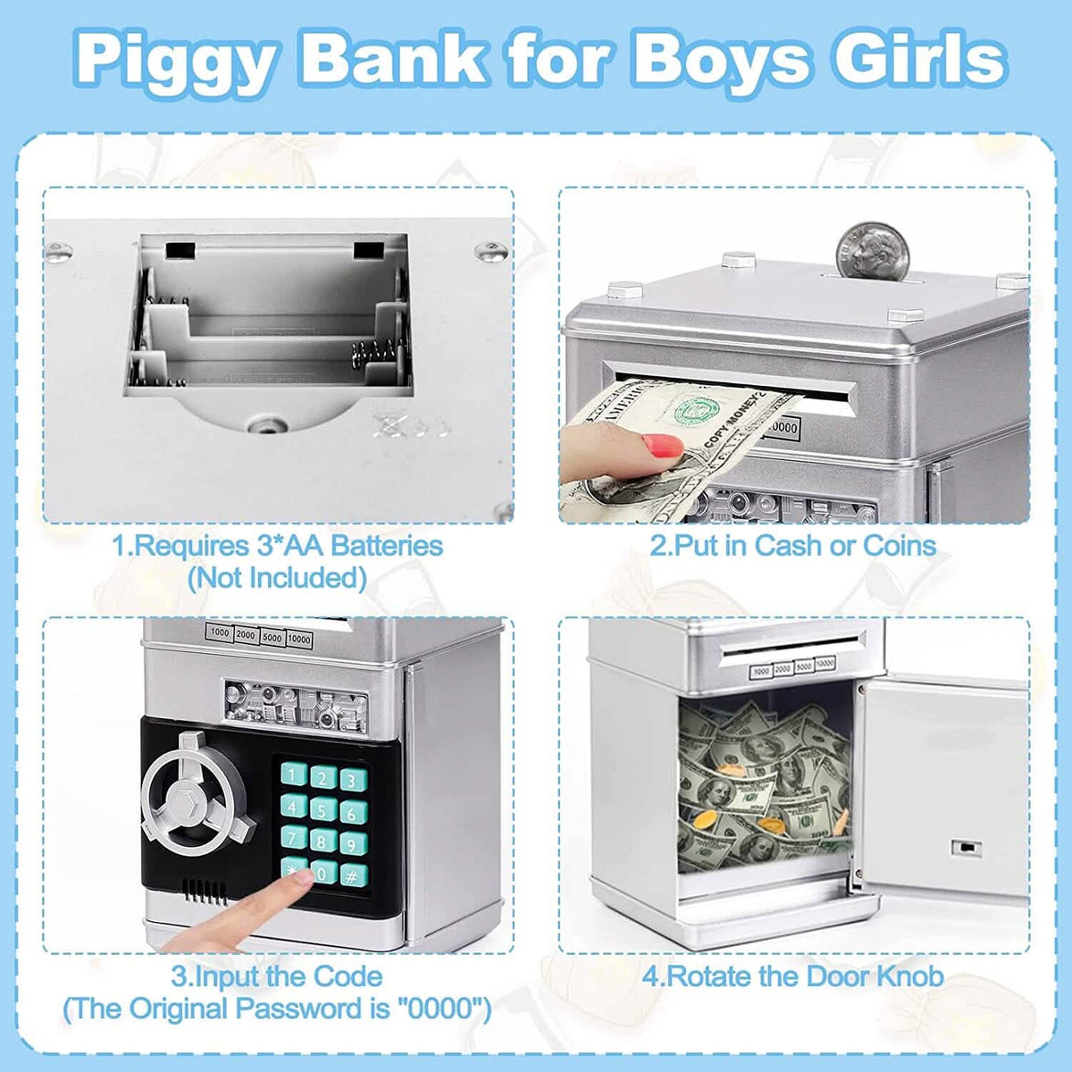 Children's Cartoon Password Box Piggy Bank - A-1 Thread Vault
