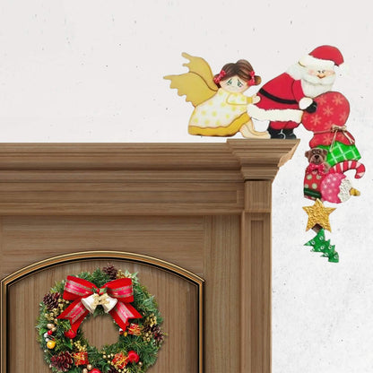 Christmas Door Hanger Decorations Rustic Sign - A-1 Thread Vault