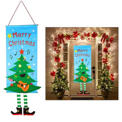 Christmas Door Hanging Flag Decor - A-1 Thread Vault