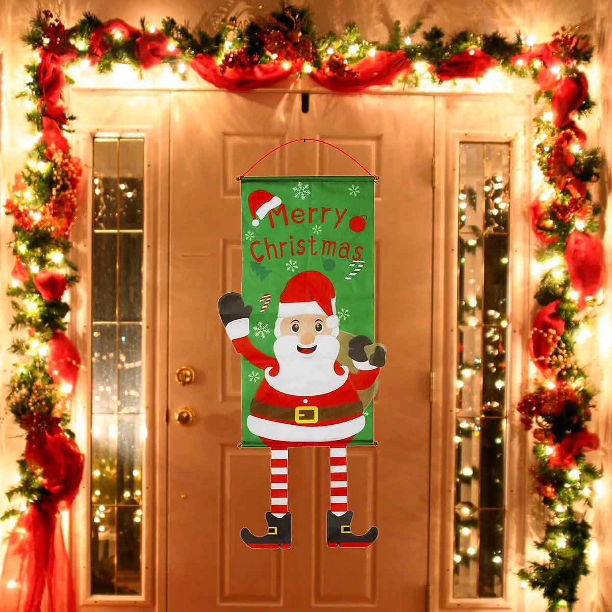 Christmas Door Hanging Flag Decor - A-1 Thread Vault