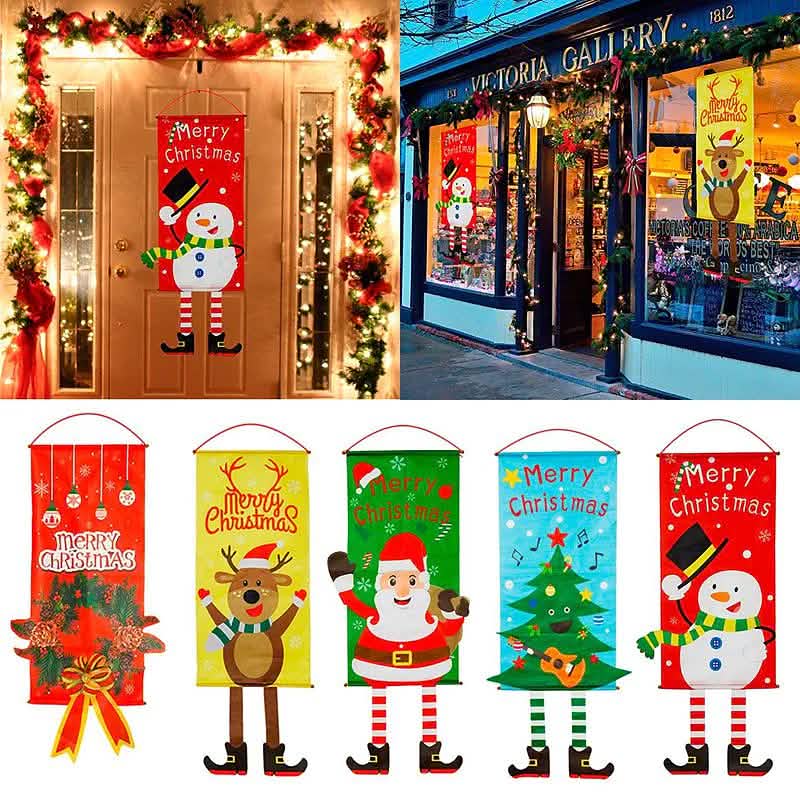 Christmas Door Hanging Flag Decor - A-1 Thread Vault