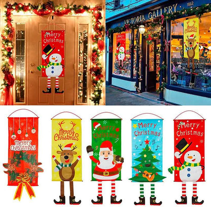 Christmas Door Hanging Flag Decor - A-1 Thread Vault