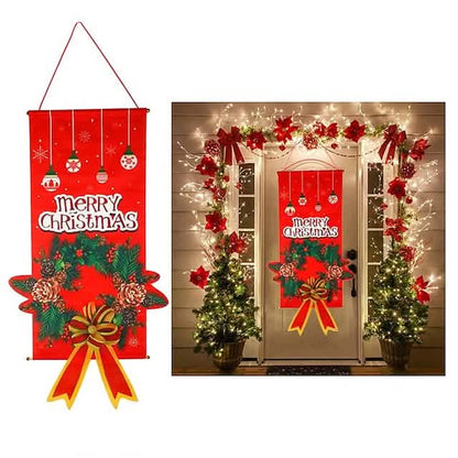 Christmas Door Hanging Flag Decor - A-1 Thread Vault
