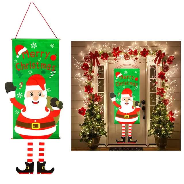 Christmas Door Hanging Flag Decor - A-1 Thread Vault