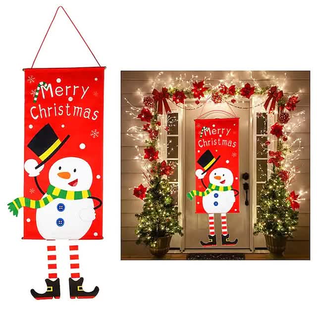 Christmas Door Hanging Flag Decor - A-1 Thread Vault