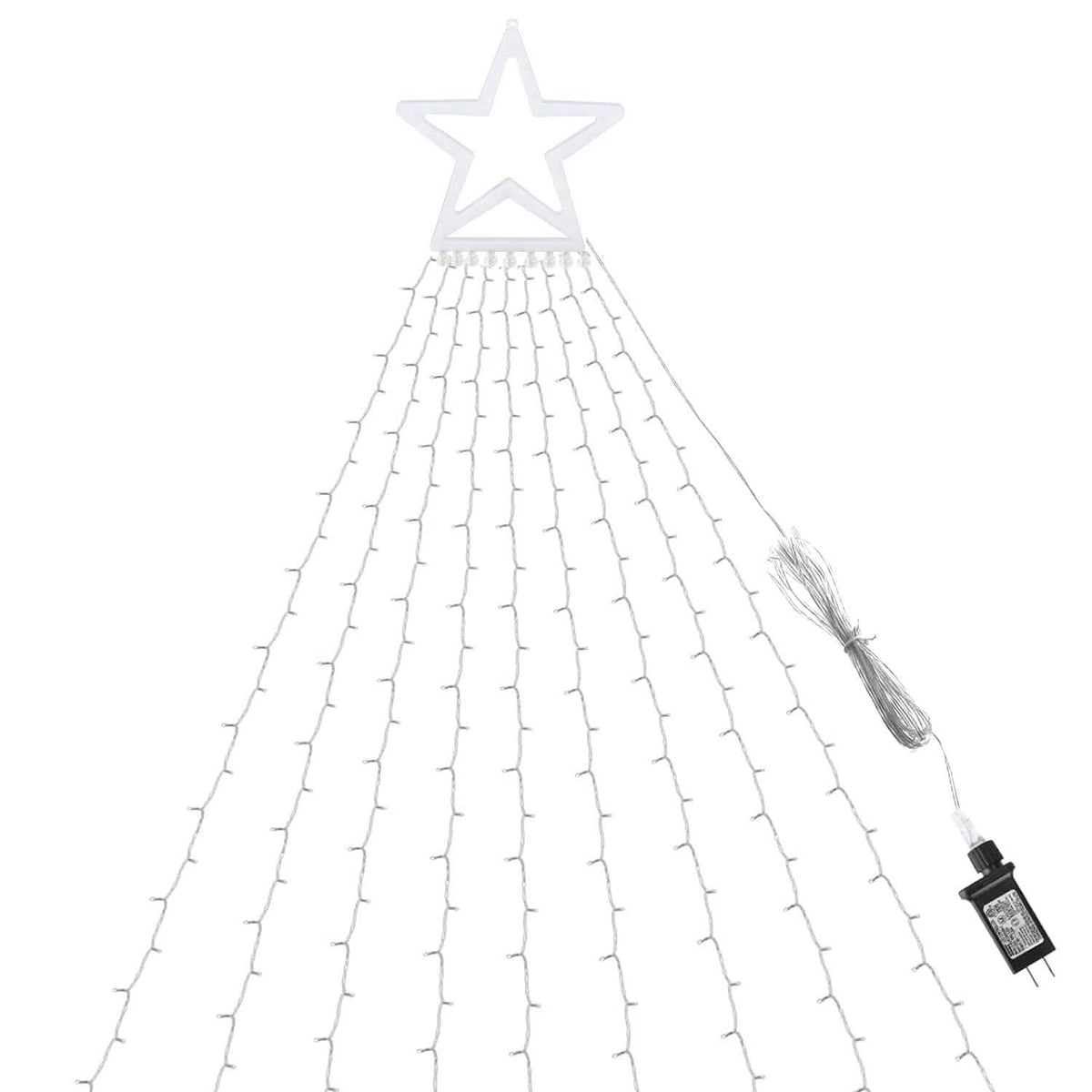 Christmas Hanging Waterfall String Light with Topper Star - A-1 Thread Vault