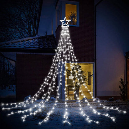 Christmas Hanging Waterfall String Light with Topper Star - A-1 Thread Vault
