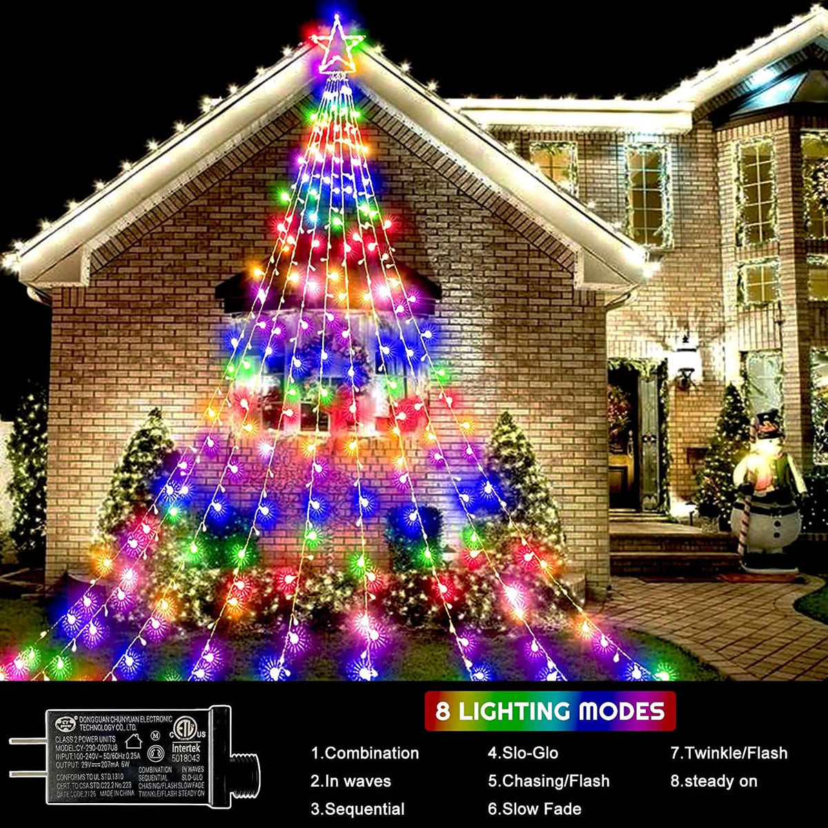 Christmas String Lights with 317 LED Star Hanging Twinkle Fairy Curtain Lights - A-1 Thread Vault
