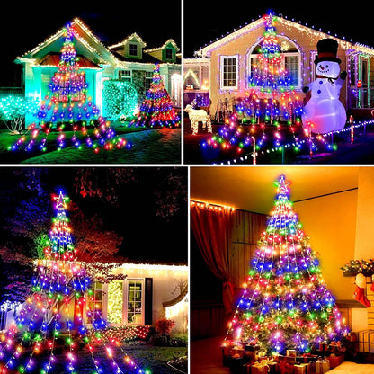 Christmas String Lights with 317 LED Star Hanging Twinkle Fairy Curtain Lights - A-1 Thread Vault