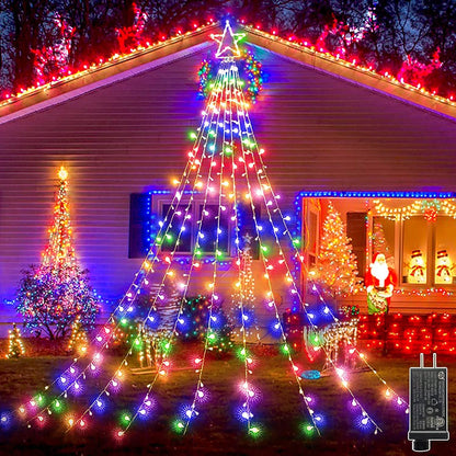 Christmas String Lights with 317 LED Star Hanging Twinkle Fairy Curtain Lights - A-1 Thread Vault