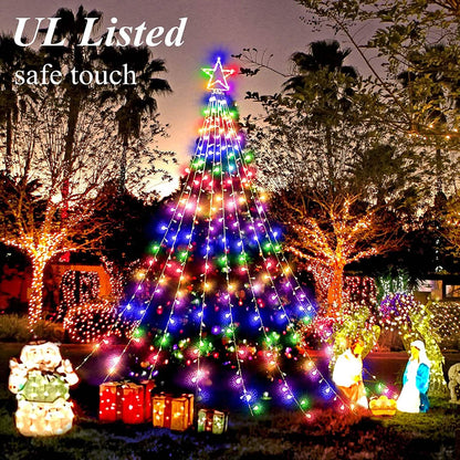 Christmas String Lights with 317 LED Star Hanging Twinkle Fairy Curtain Lights - A-1 Thread Vault