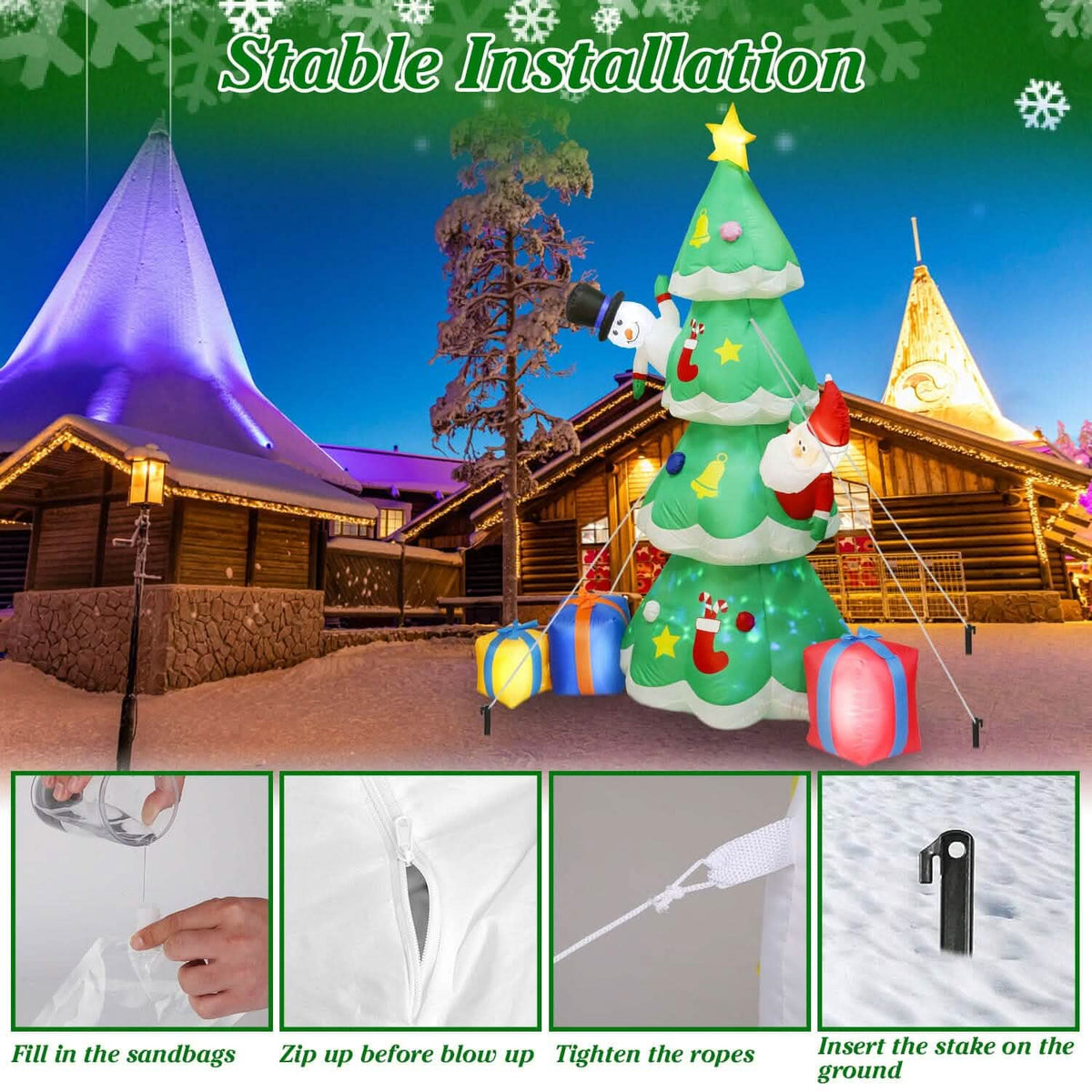 Christmas Tree Inflatable Decoration with LED Light Built-in Air Blower - A-1 Thread Vault