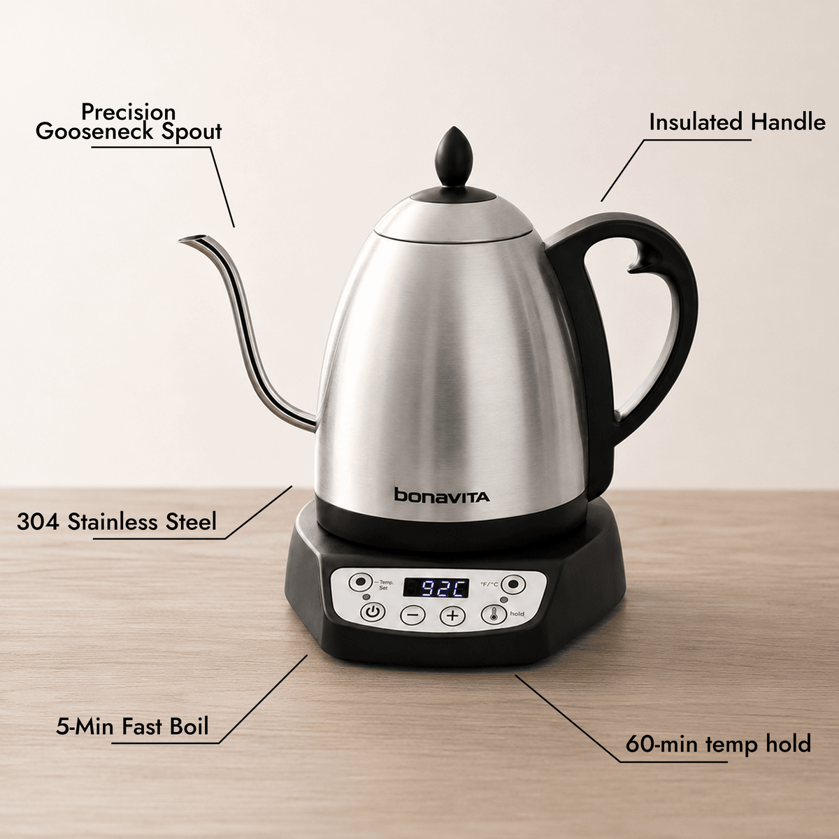 Classic 1.0L Gooseneck Electric Kettle - A-1 Thread Vault