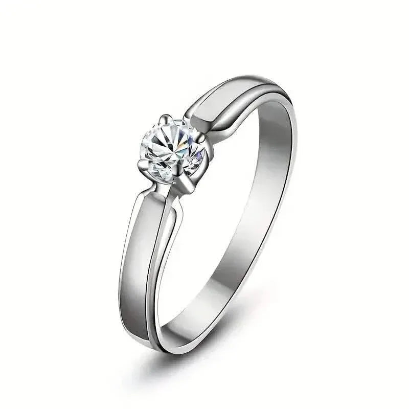 Classic 4-prong Set Round Zirconia Ring For Women - A-1 Thread Vault