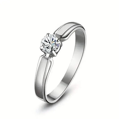 Classic 4-prong Set Round Zirconia Ring For Women - A-1 Thread Vault