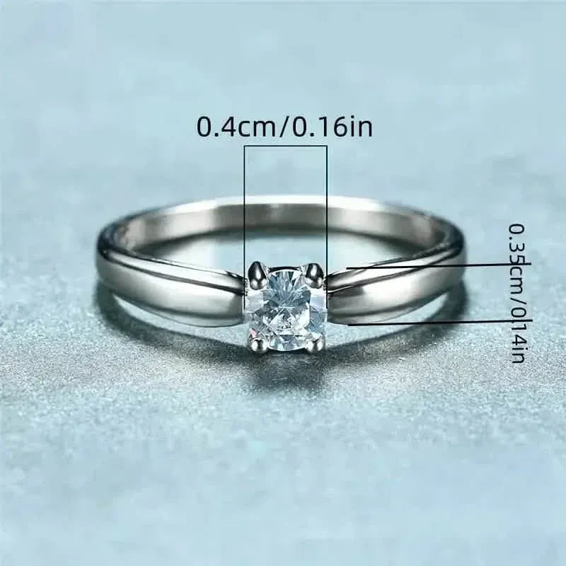 Classic 4-prong Set Round Zirconia Ring For Women - A-1 Thread Vault