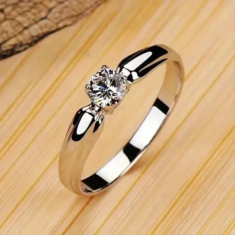 Classic 4-prong Set Round Zirconia Ring For Women - A-1 Thread Vault