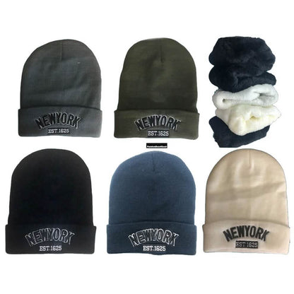 Classic NY Winter Hat Beanies with Thick Fur - A-1 Thread Vault