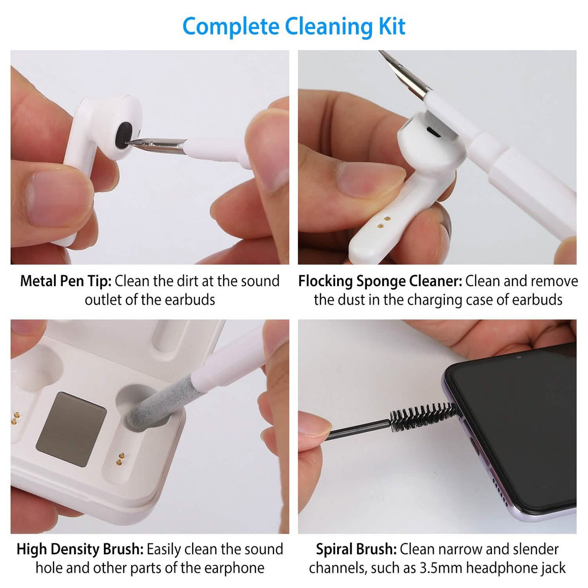 Cleaning Kit For Airpods, Charging Case, Camera, Phone Cleaner Pen Long and Short Fluff Brush - A-1 Thread Vault